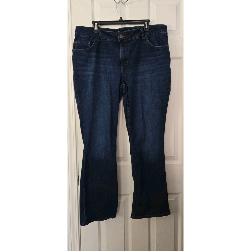 Lee Mid Rise Bootcut Jeans Blue Medium Wash Denim Cotton Stretch Plus 20WM